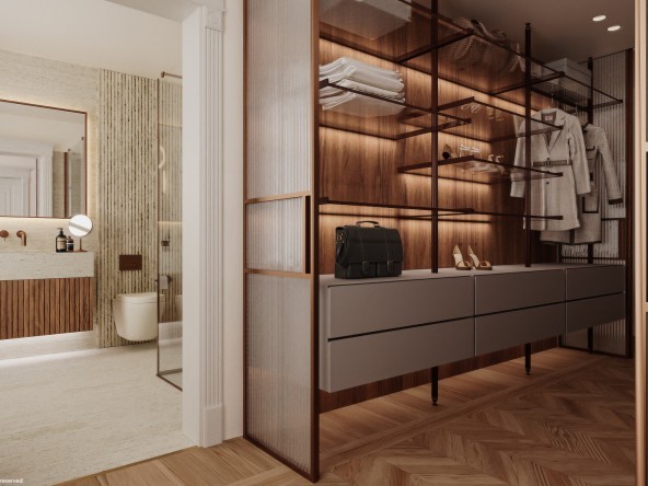 Quadrilocale storico Piacenza cabina armadio e bagno suite
